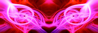 美丽的摘要交织在一起发光的纤维形成形状尖尖的穹顶闪耀火焰花相互关联的心紫色的栗色粉红色的红色的颜色横幅大小插图
