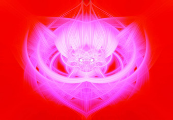 美丽的摘要交织在一起发光的纤维形成形状闪耀火焰花相互<strong>关联</strong>的心明亮的红色的粉红色的颜色插图
