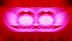 美丽的摘要交织在一起发光的纤维形成形状闪耀火焰花相互关联的心栗色白色红色的粉红色的颜色横幅大小插图