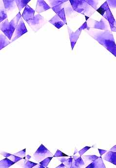 紫色的多边形摘要框架白色背景模板风格设计水彩手绘画插图