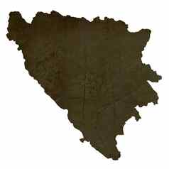 黑暗的轮廓地图波斯尼亚黑塞哥维纳