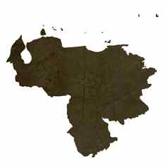黑暗的轮廓地图委内瑞拉