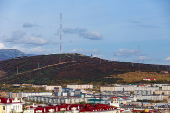 秋天马加丹州俄罗斯视图<strong>北</strong>部俄罗斯城市马加丹州中央部分城市马加丹州