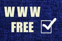 纺织颜色经典蓝色的背景单词WWW免费的象征被套矩形