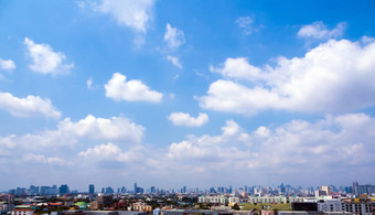 城市市中心城市景观城市天际线云蓝色的天空
