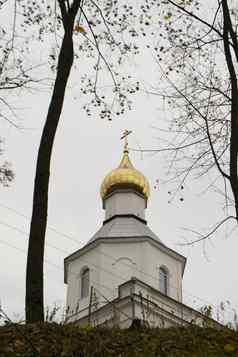 建转世纪风格让人联想到古典风格正统的教堂专用的圣尼古拉斯奇迹工人logoisk白俄罗斯