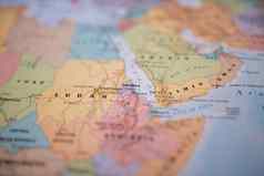 厄立特里亚色彩斑斓的模糊的地图非洲主要路线红色的