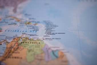 圣文森特<strong>格林</strong>纳丁斯群岛色彩斑斓的地图较小的安的列斯群岛
