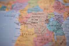 民主共和国刚果色彩斑斓的模糊的地图非洲
