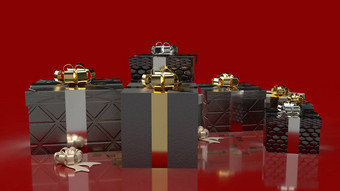 礼物盒子红色的背景购物内容渲染