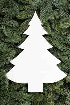 白色圣诞节树形状卡
