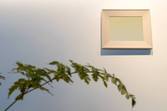 空白木图片框架墙