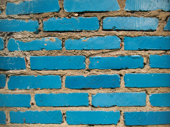 蓝色的砖墙砖墙画蓝色的
