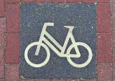 画自行车迹象沥青发现城市街道