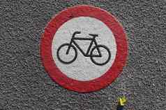 画自行车迹象沥青发现城市街道