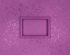 框架五彩纸屑星星紫罗兰色的背景