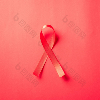 红色的弓丝带象征艾滋病毒艾滋病癌症意识