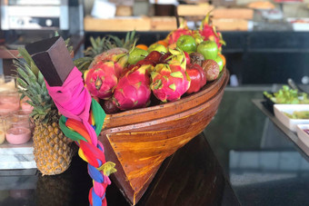 热带水果长条状篮子泰国