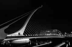 撒母耳贝克特桥竖琴桥爱尔兰都柏林晚上