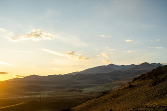 日落阿尔泰山自然阿尔泰景观自然