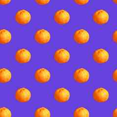 无缝的模式橘子彩色的背景最小的等角食物纹理董事会印刷织物