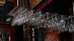 堆放眼镜饮料酒吧眼镜餐厅酒吧空眼镜