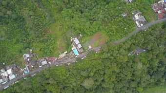 绿色巴厘岛景观空中无人机前视图路树北巴厘岛岛印尼