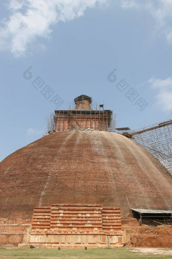 斯里兰卡斯里兰卡佛教佛塔传统的砖改造Polonnaruwa