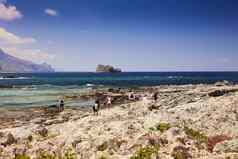 格拉姆武萨巴洛斯克里特岛岛希腊6月美丽的海景海滩海盗岛格拉姆武萨