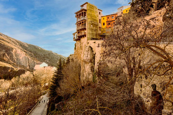 全景视图悬崖小镇盆地西班牙
