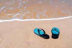 拖鞋沙子海空间夏天假期