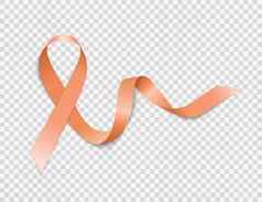 橙色丝带象征白血病向量插图