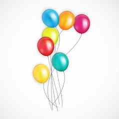 集团颜色光滑的氦气球背景集气球生日周年纪念日庆祝活动聚会，派对装饰向量插图