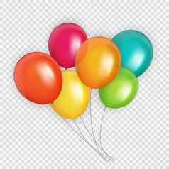 集团颜色光滑的氦气球背景集气球生日周年纪念日庆祝活动聚会，派对装饰向量插图