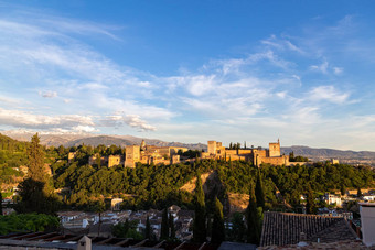 美丽的视图Alhambra宫格拉纳达西班牙