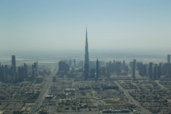 迪拜天际线空中视图