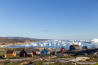 色彩斑斓的房子罗德贝格陵兰岛