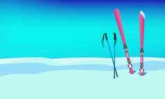 冬天体育滑雪休息