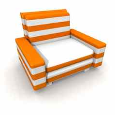 橙色白色扶手椅
