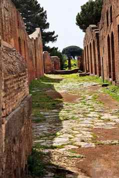 古老的罗马路废墟口安蒂卡罗马意大利