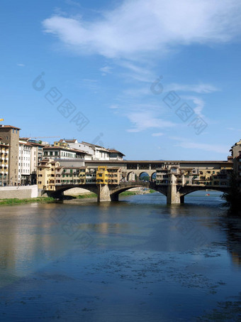 蓬特旧桥中世纪的桥亚诺河河弗洛伦斯意大利
