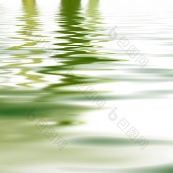 反射绿色植物水