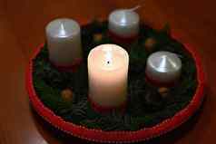 美丽的圣诞节烛光蜡烛概念圣诞节冬天时间