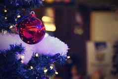 圣诞节一年假期背景冬天季节圣诞节问候卡饰品灯树