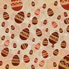 棕色（的）复活节鸡蛋米色纸背景