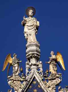 圣马克的教堂马克天使雕像威尼斯意大利