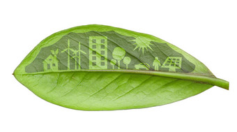 绿色未来主义的城市生活概念生活绿色房子