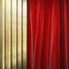 黄金红色的窗帘