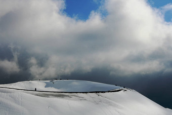 埃特纳火山火山西西里覆盖雪