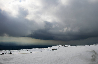 埃特纳火山火山西西里覆盖雪
